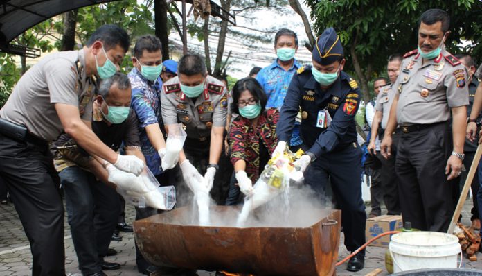 Polda Sumut Musnahkan Barang Bukti Narkotika Hasil Sitaan