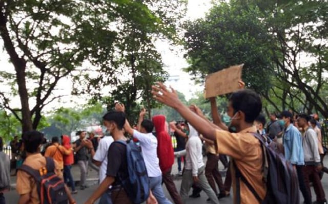 aksi pelajar di medan
