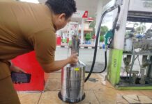 Ditemukan Selisih Takaran, Disperindag Sergai Segel Pompa Bio Solar SPBU Suka Damai